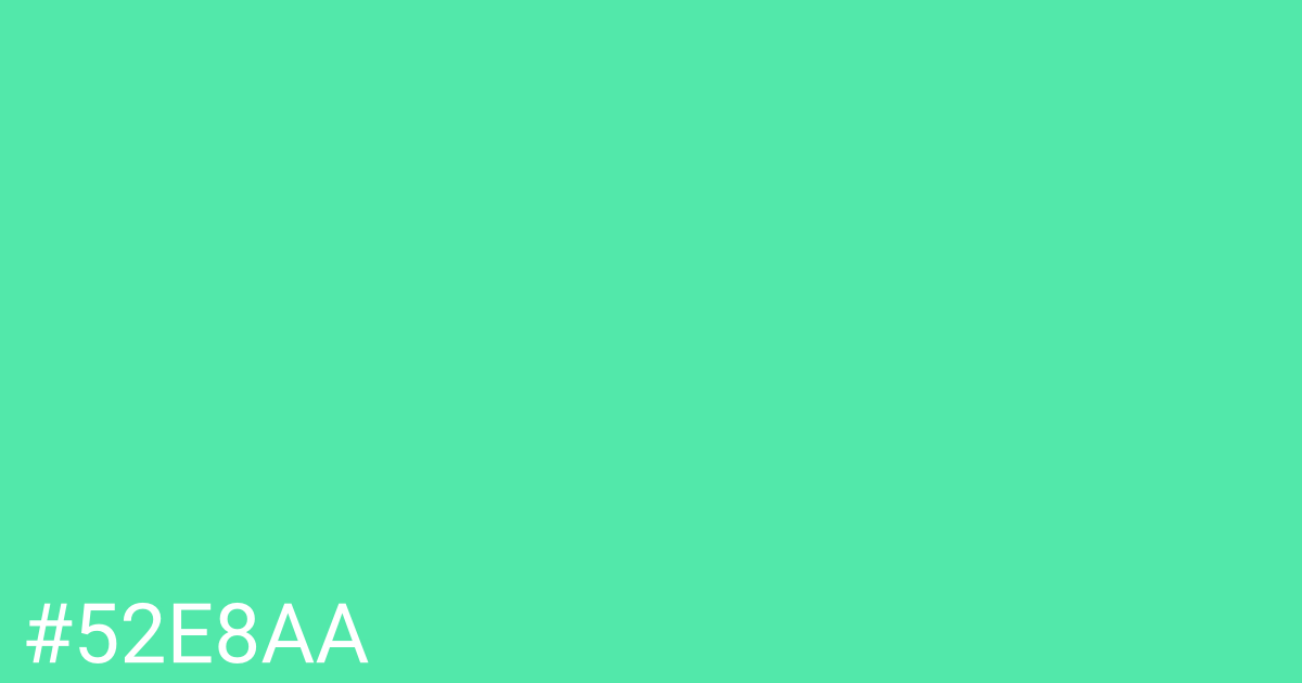 Hex color #52e8aa graphic