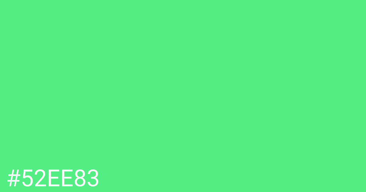 Hex color #52ee83 graphic