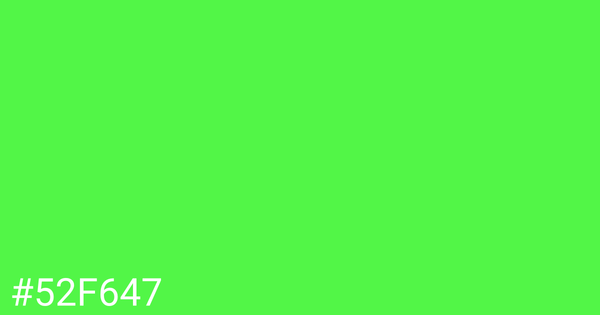 Hex color #52f647 graphic