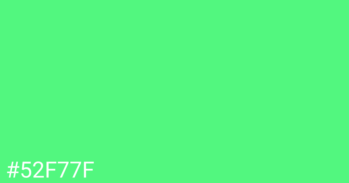 Hex color #52f77f graphic