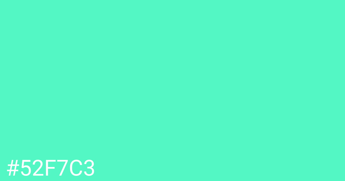 Hex color #52f7c3 graphic