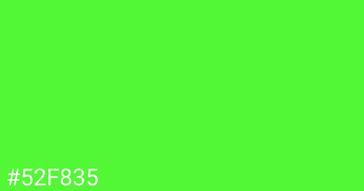 Hex color #52f835 graphic