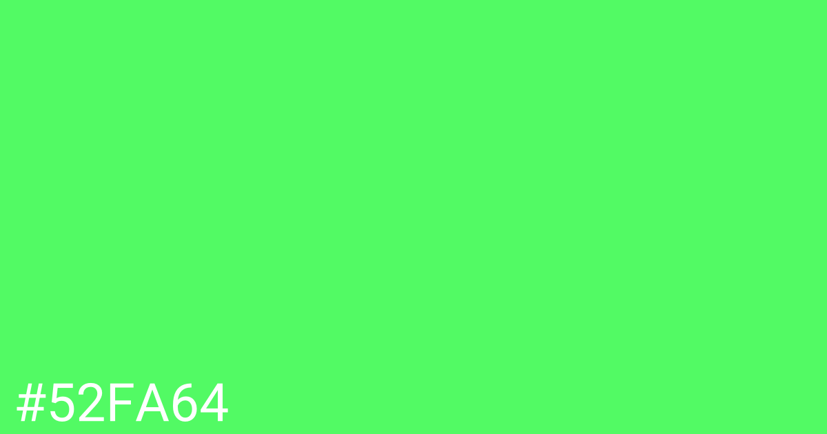 Hex color #52fa64 graphic