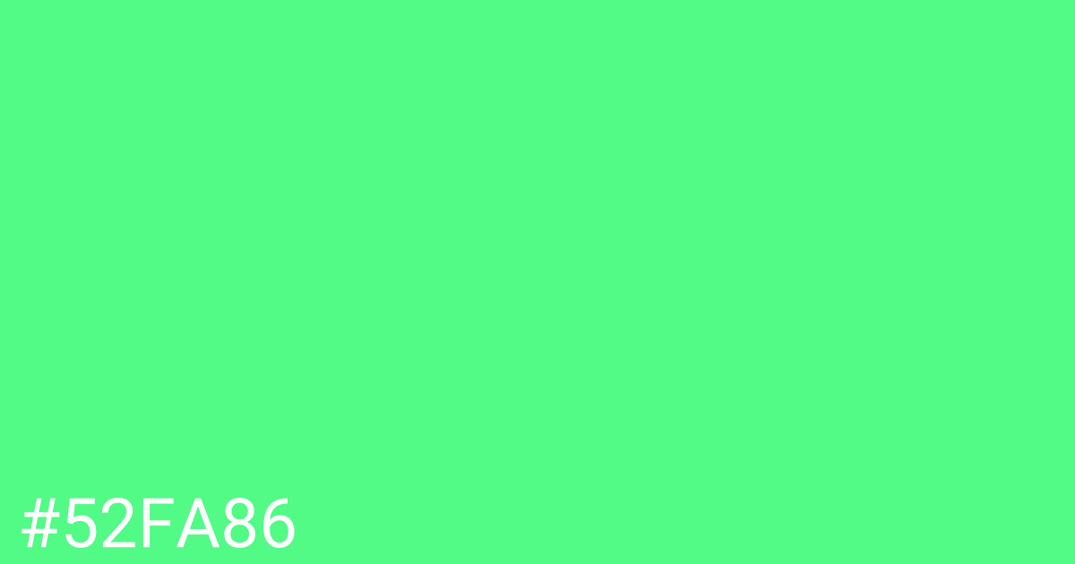 Hex color #52fa86 graphic