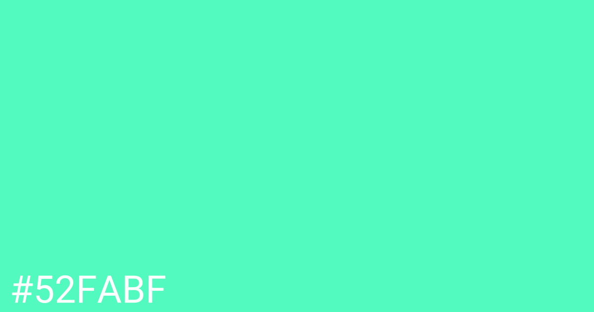 Hex color #52fabf graphic