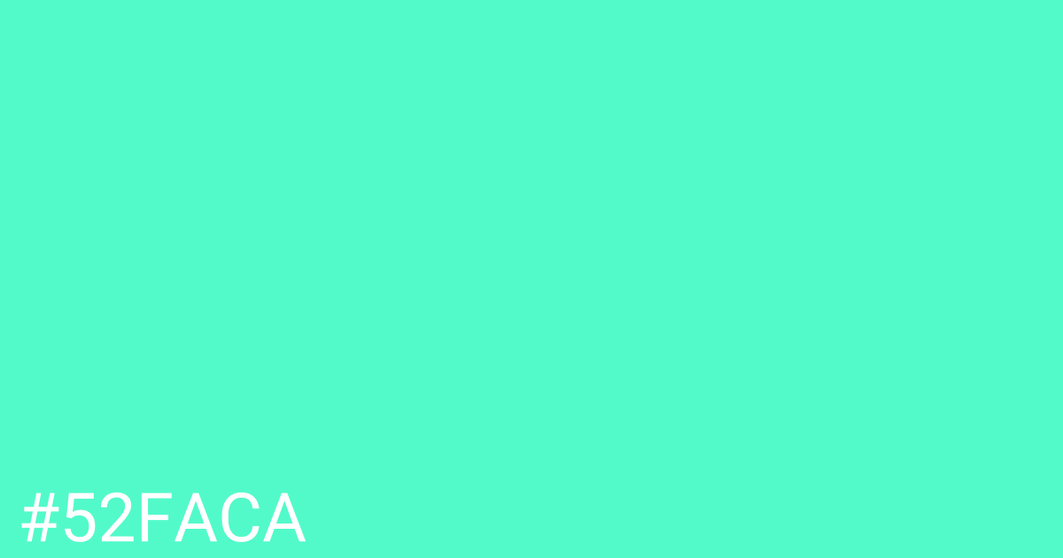 Hex color #52faca graphic