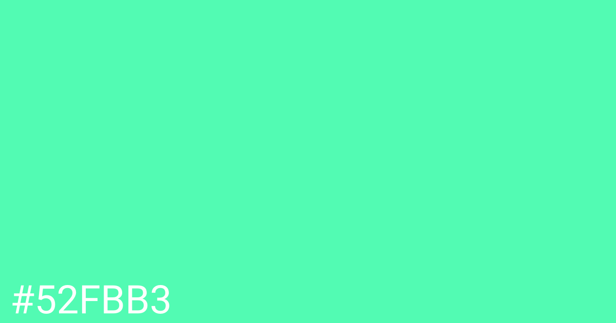 Hex color #52fbb3 graphic