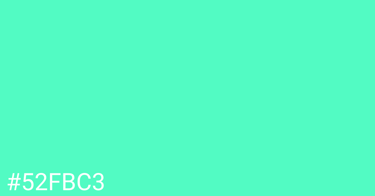 Hex color #52fbc3 graphic