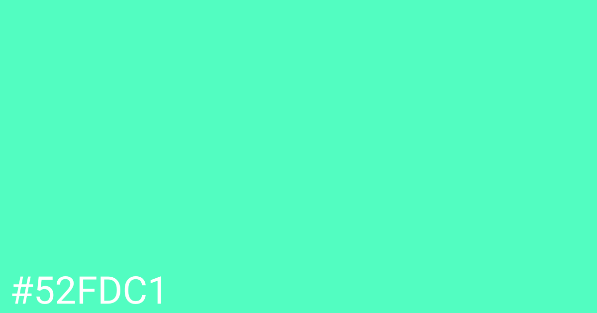 Hex color #52fdc1 graphic