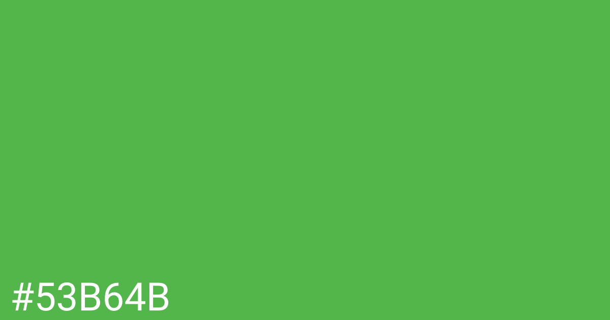 Hex color #53b64b graphic