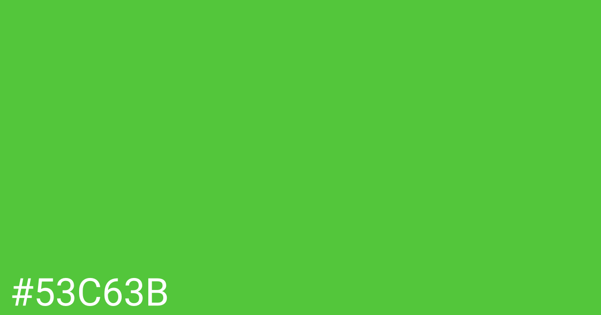 Hex color #53c63b graphic