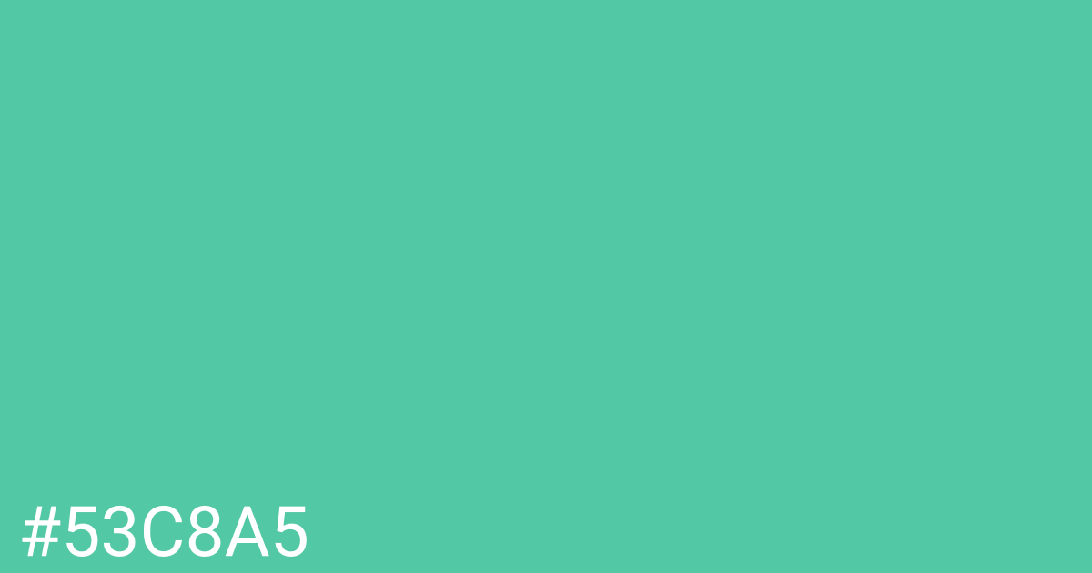 Hex color #53c8a5 graphic