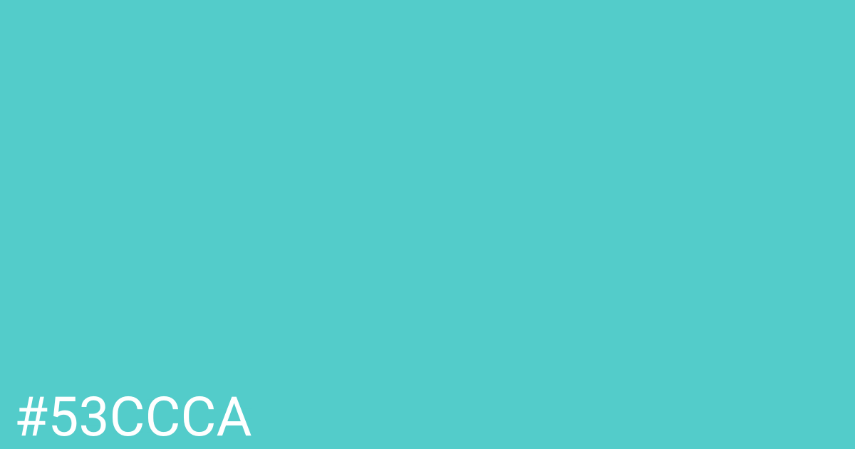 Hex color #53ccca graphic