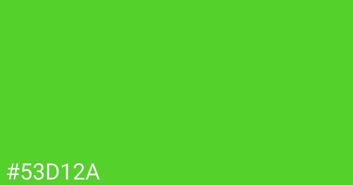 Hex color #53d12a graphic