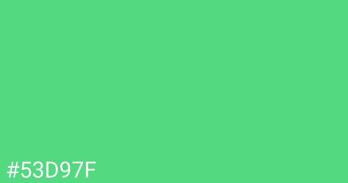 Hex color #53d97f graphic