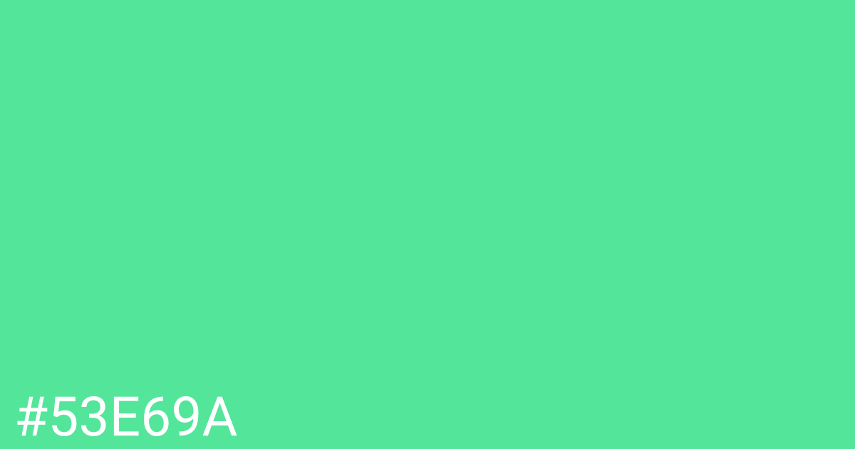 Hex color #53e69a graphic