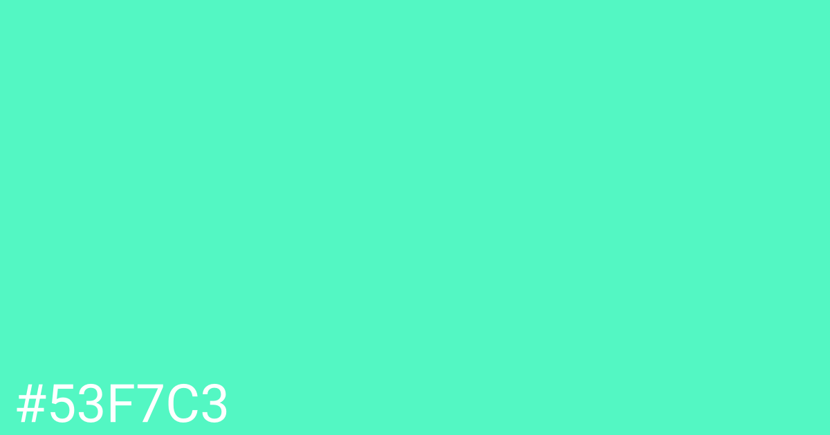 Hex color #53f7c3 graphic