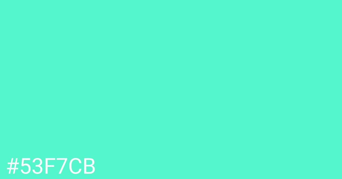 Hex color #53f7cb graphic