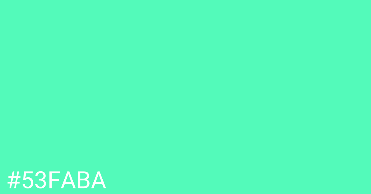 Hex color #53faba graphic