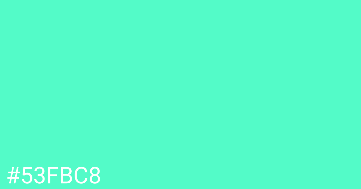 Hex color #53fbc8 graphic