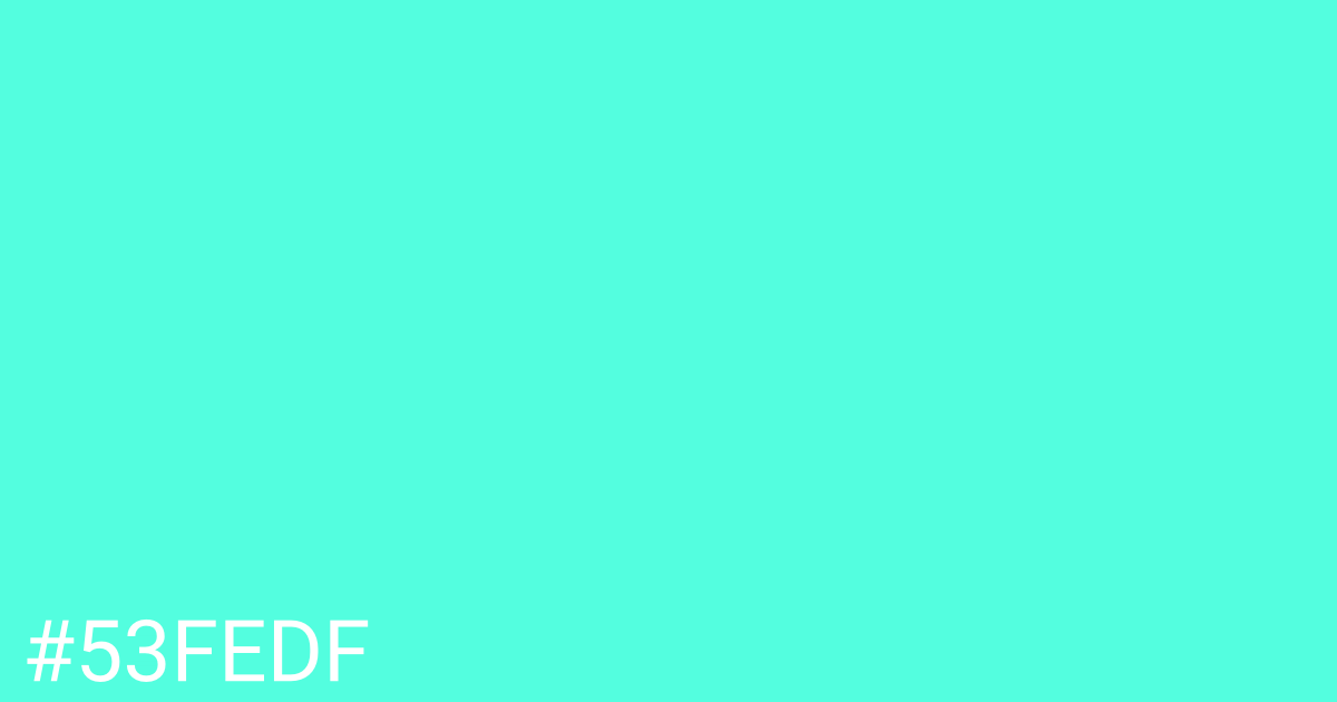 Hex color #53fedf graphic