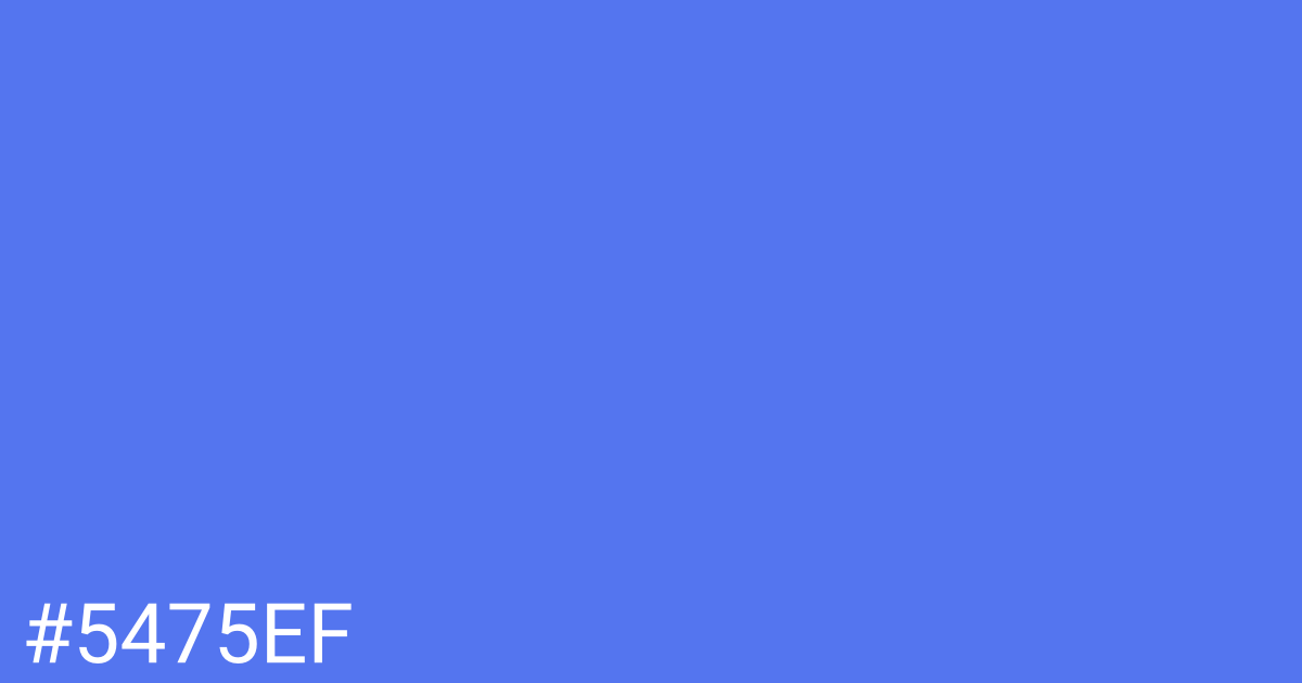 Hex color #5475ef graphic