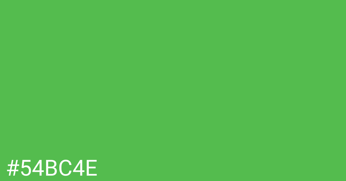 Hex color #54bc4e graphic