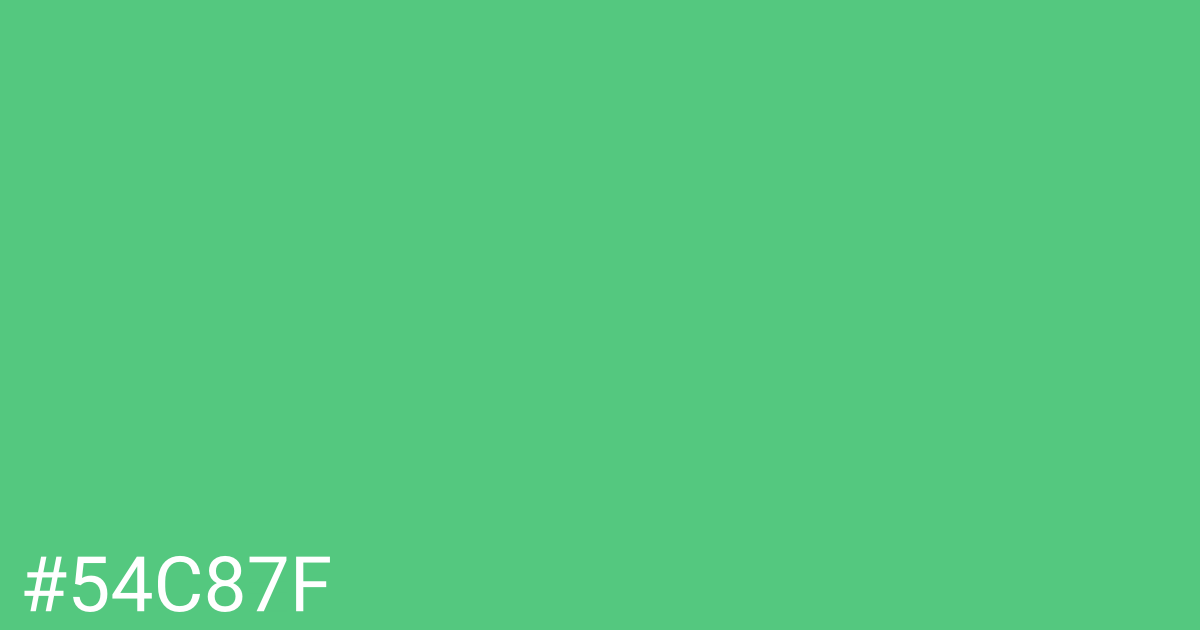 Hex color #54c87f graphic