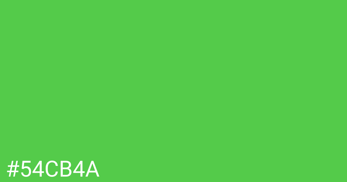 Hex color #54cb4a graphic