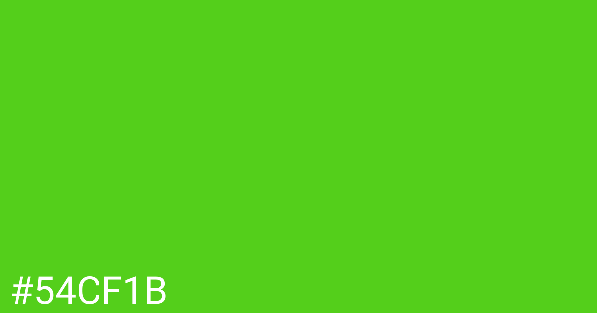 Hex color #54cf1b graphic