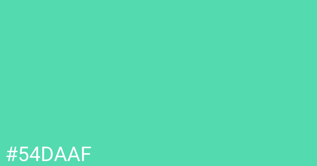 Hex color #54daaf graphic