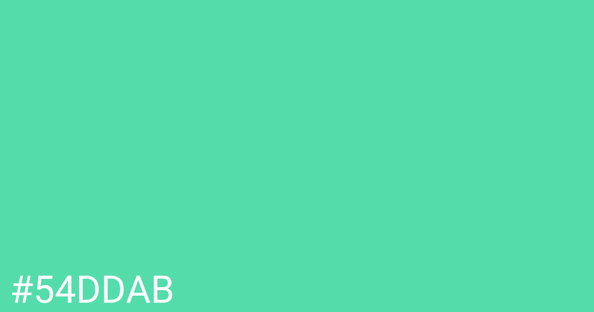 Hex color #54ddab graphic