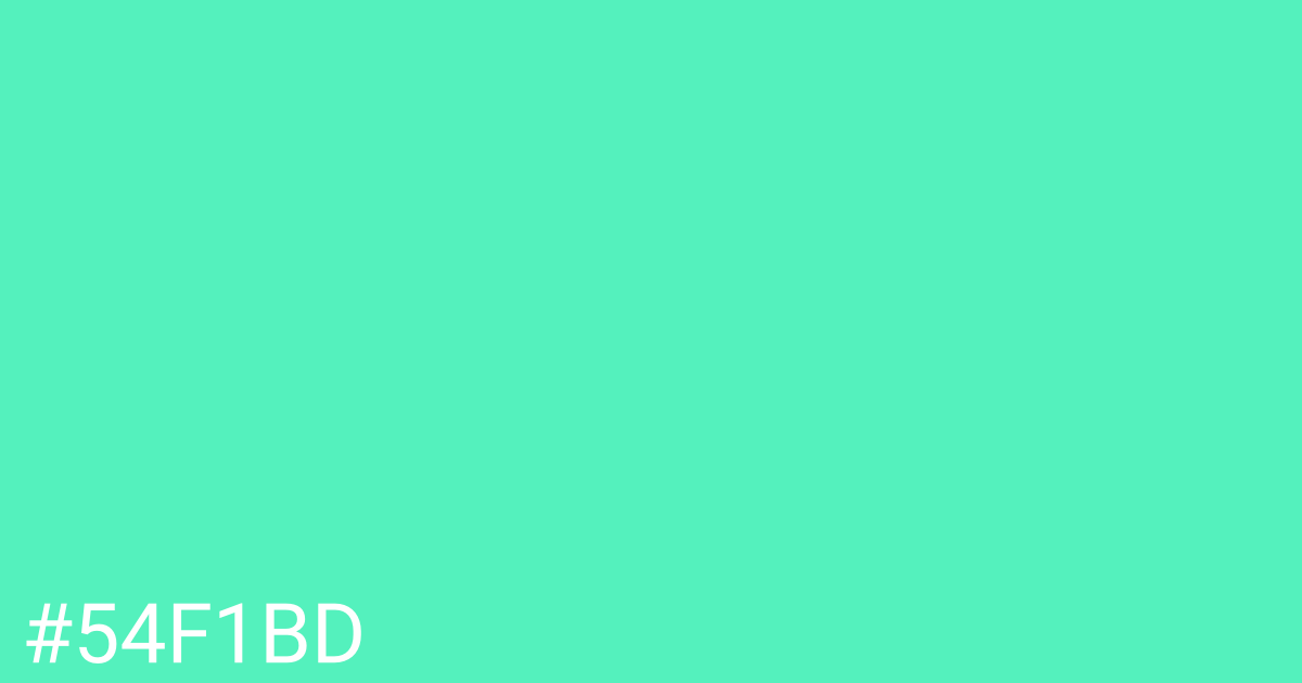 Hex color #54f1bd graphic