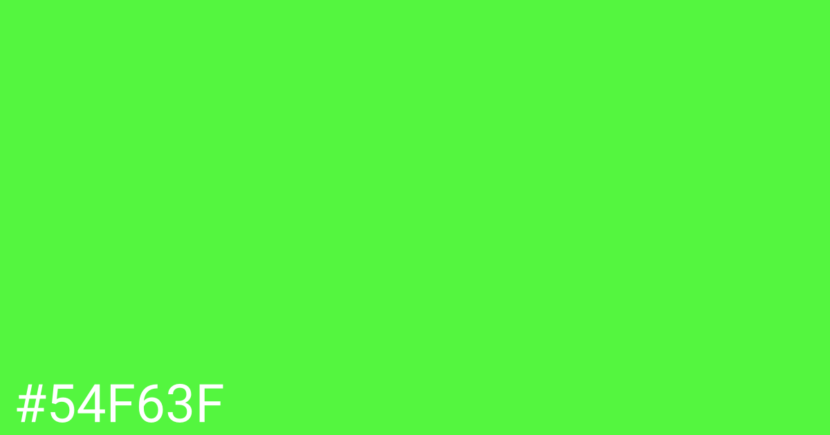 Hex color #54f63f graphic