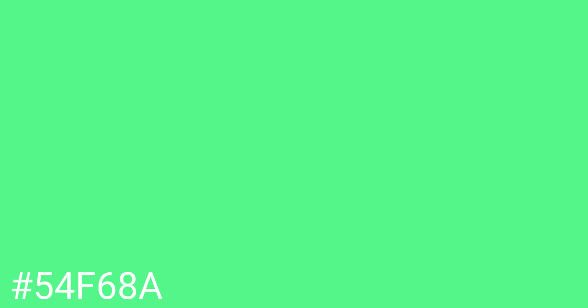 Hex color #54f68a graphic