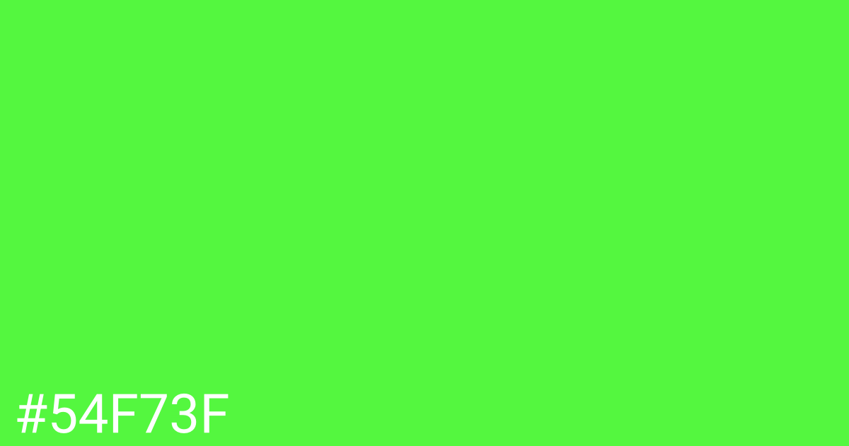 Hex color #54f73f graphic