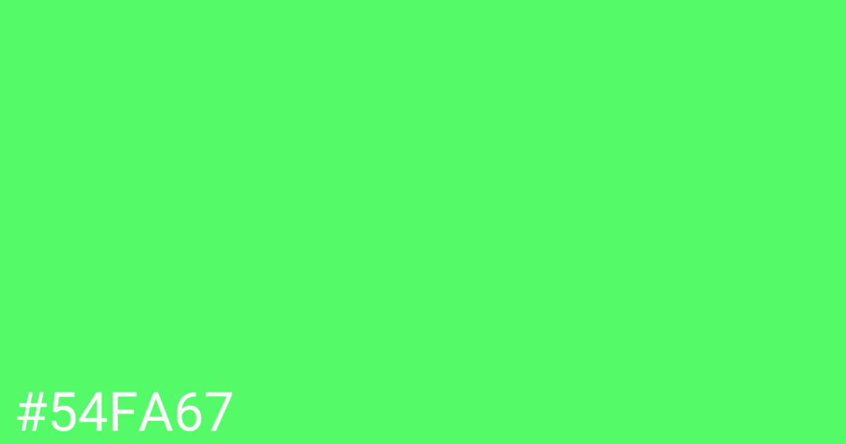 Hex color #54fa67 graphic