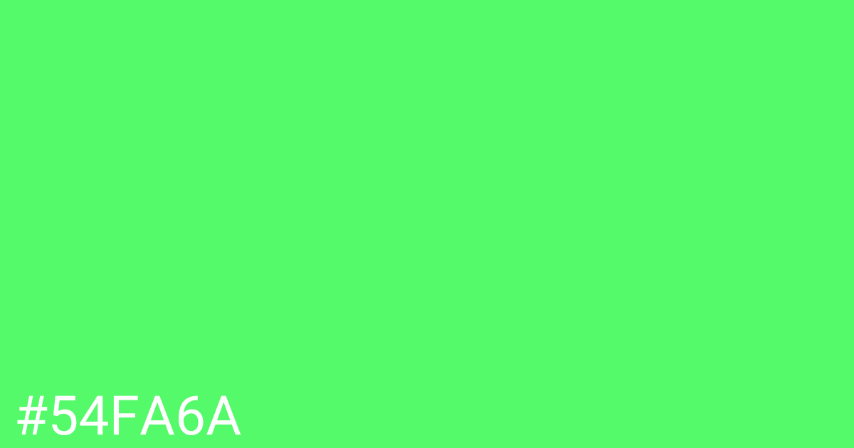 Hex color #54fa6a graphic