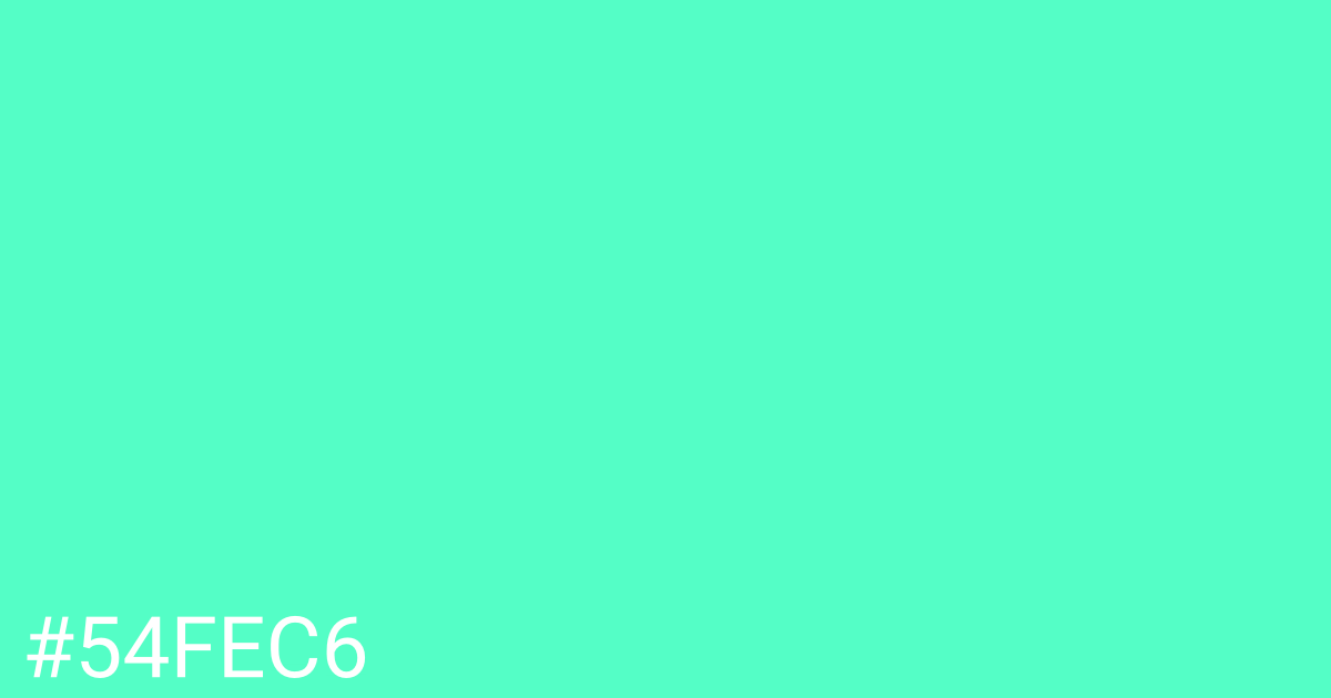Hex color #54fec6 graphic
