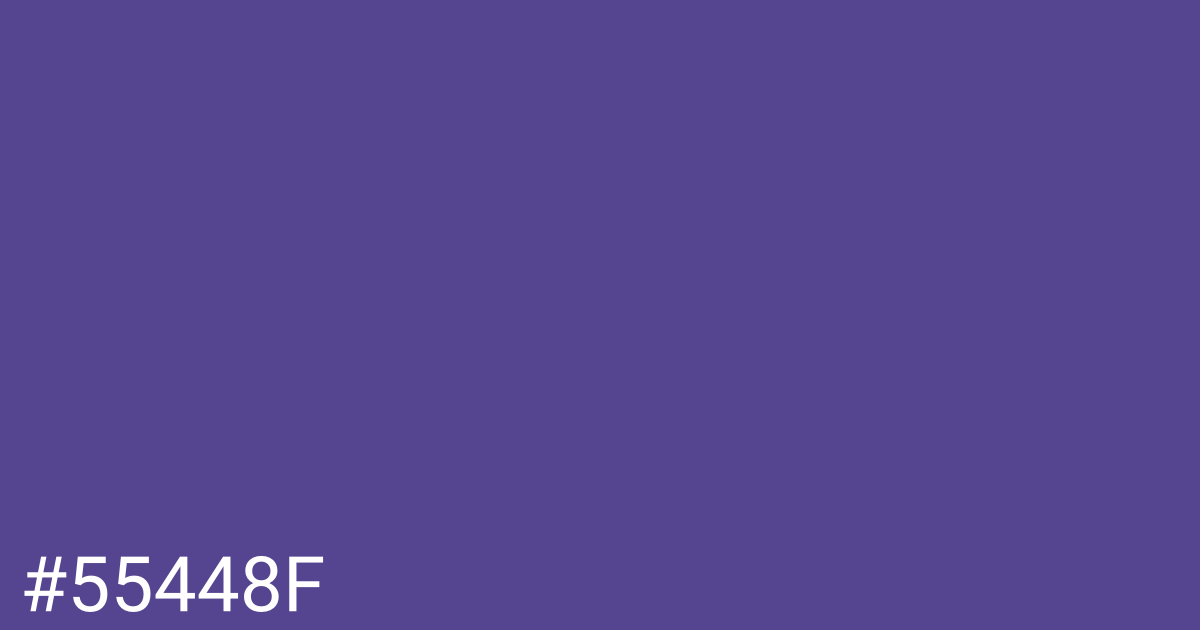 Hex color #55448f graphic