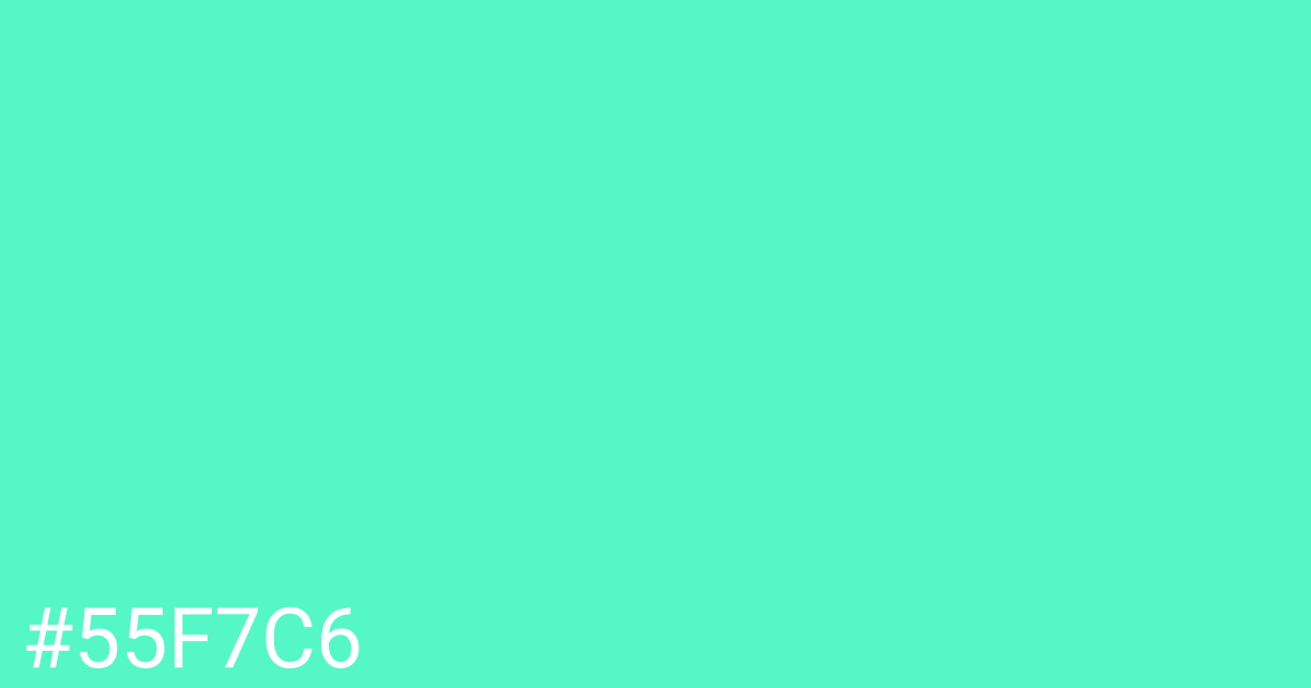 Hex color #55f7c6 graphic