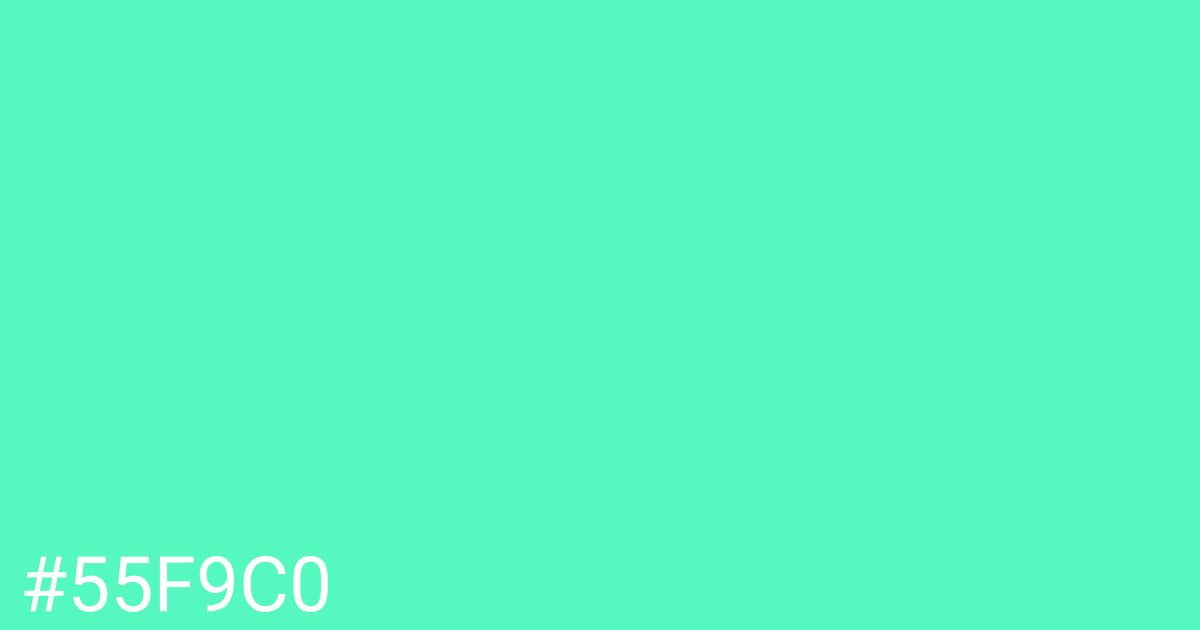 Hex color #55f9c0 graphic