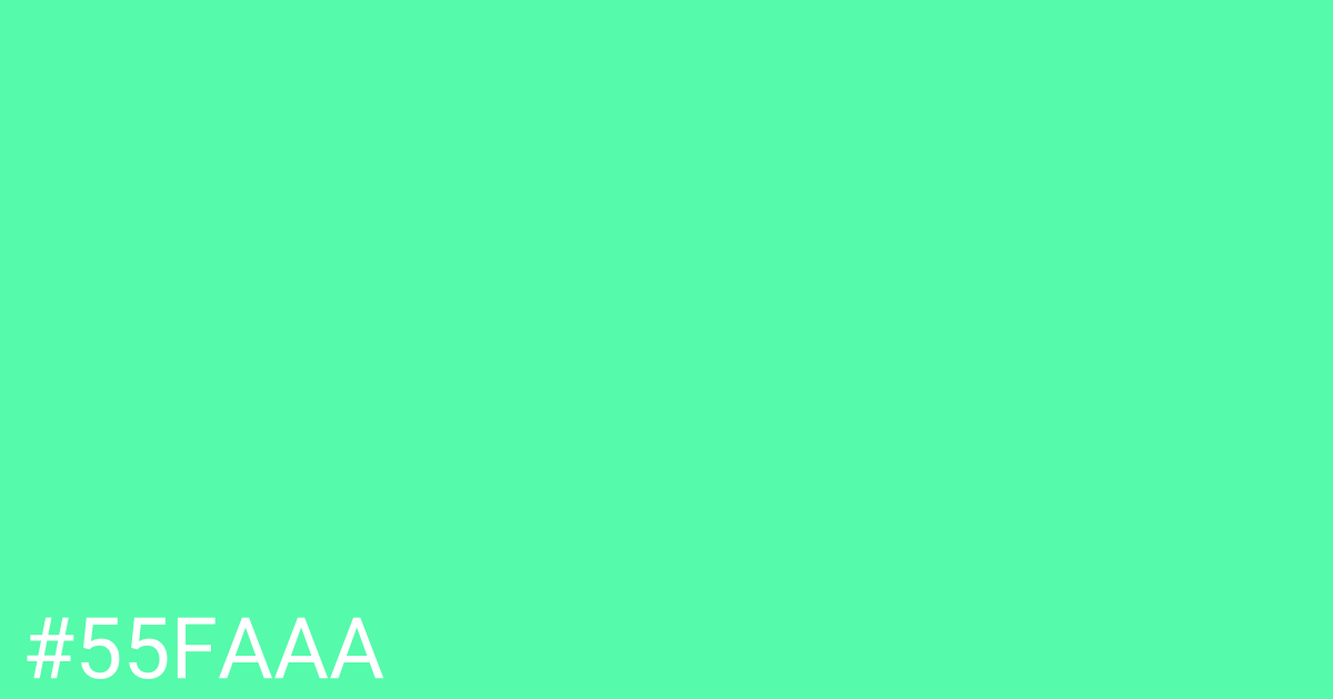 Hex color #55faaa graphic