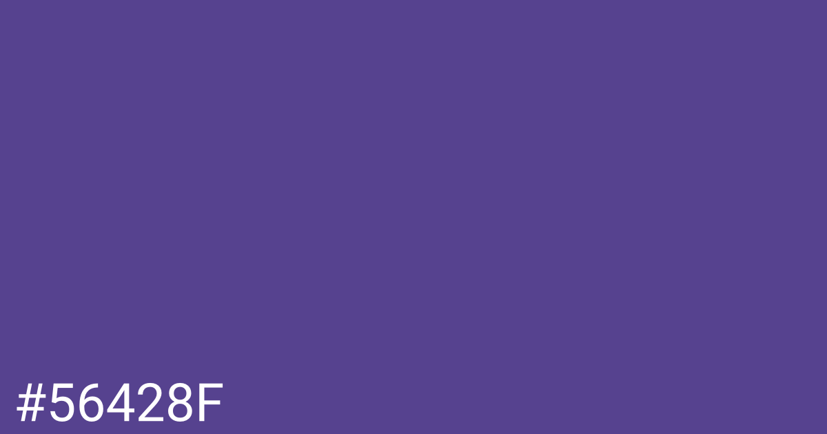 Hex color #56428f graphic