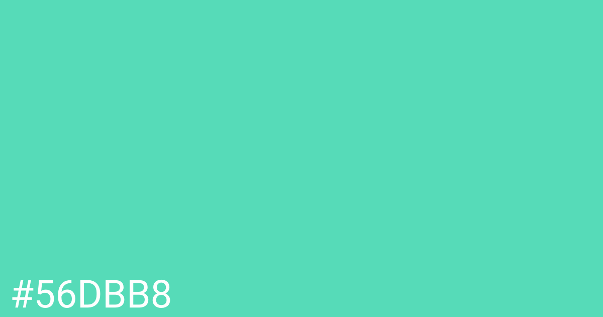 Hex color #56dbb8 graphic