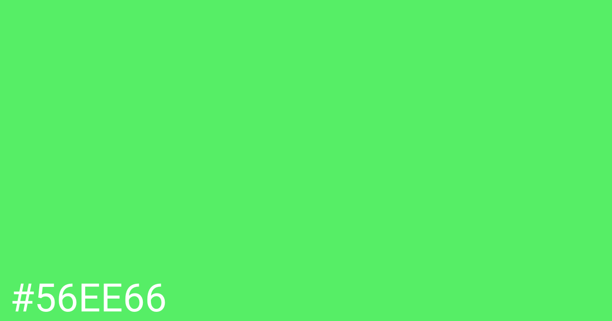 Hex color #56ee66 graphic