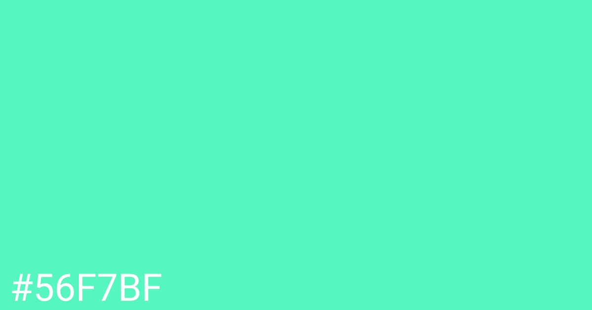 Hex color #56f7bf graphic