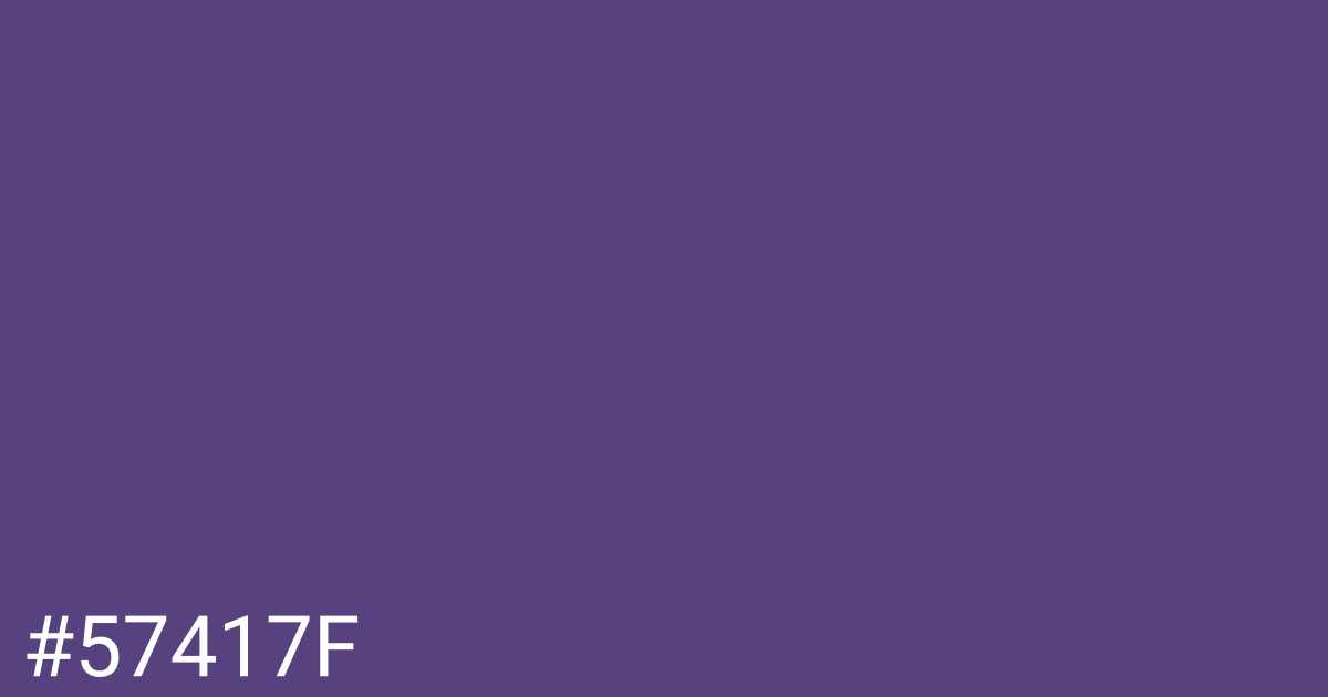 Hex color #57417f graphic