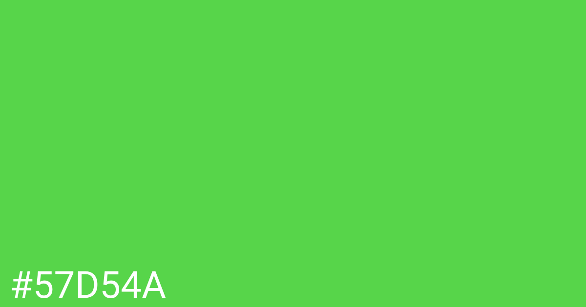 Hex color #57d54a graphic