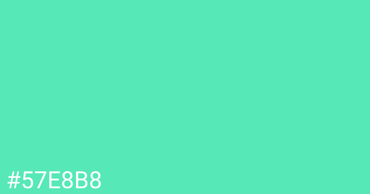 Hex color #57e8b8 graphic